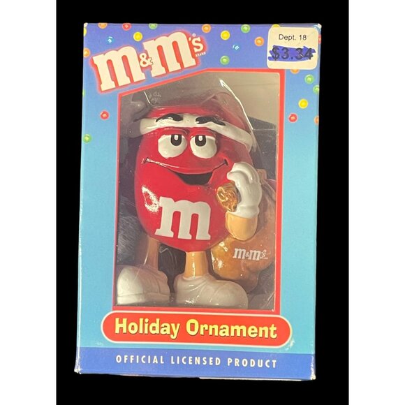 Kurt Adler Red M&M Christmas Holiday Ornament - Picture 1 of 6